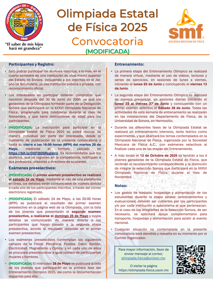 Olimpiada Estatal de Física 2025